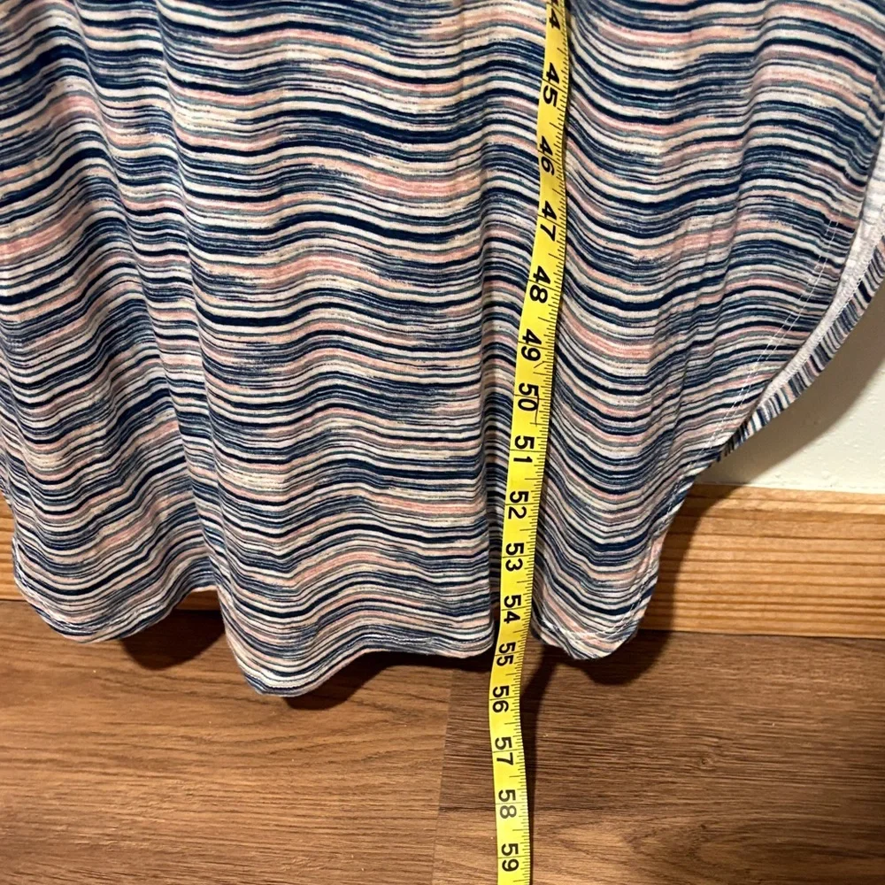 NWT LuLaRoe Blue and Pink Wave Pattern Long Dress - Short Sleeve - Macy Style - Picture 5 of 10